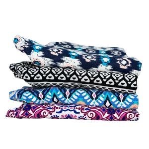 J. Khaki GIRLS leggings all size 8/10 (M) YOUTH/4 pairs patterned